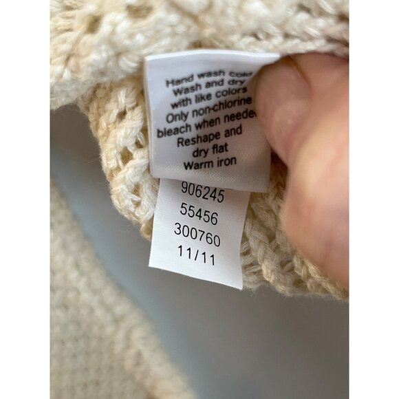Athleta Cayla Cream Crochet Sweater Style Open Knit Swim Coverup Size XS Pockets - Picture 9 of 9
